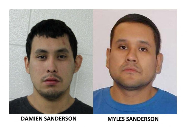 Damien Sanderson y Myles Sanderson, sospechosos de asesinar a 10 personas a puñaladas.
