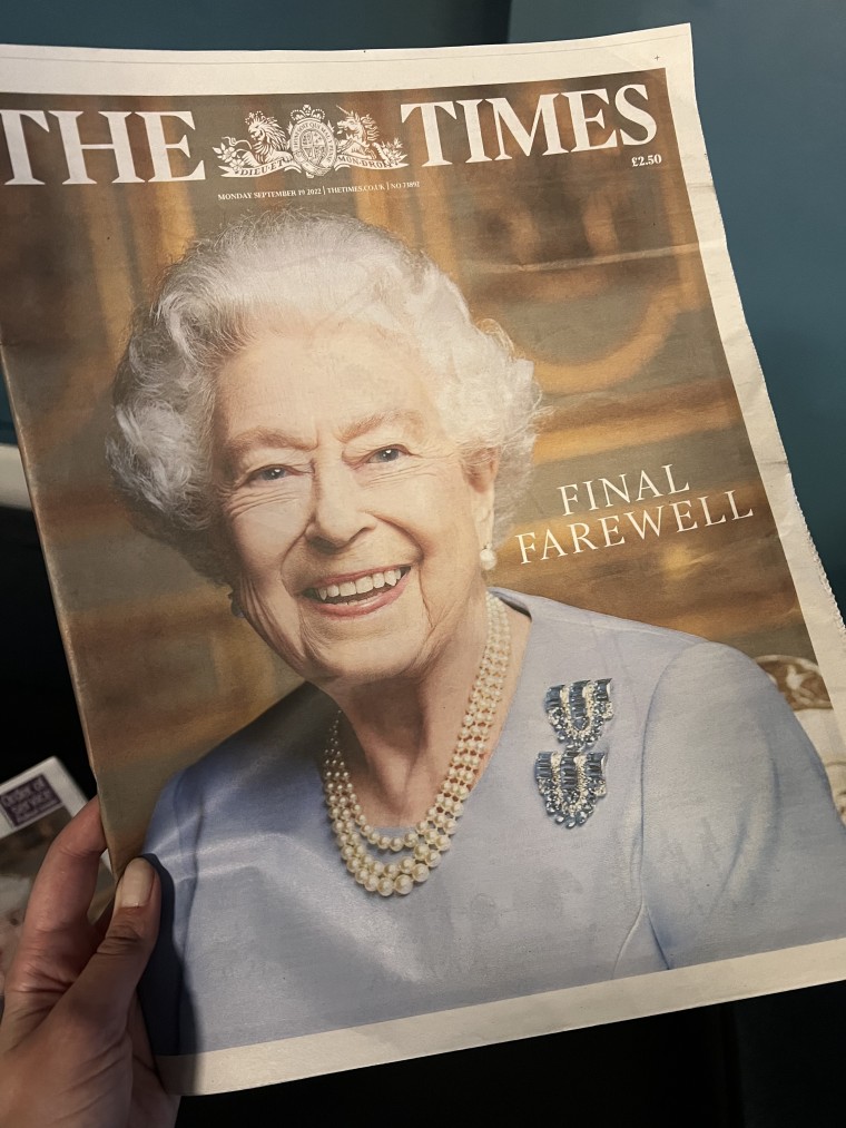The Times used a never-before-seen photograph of the beloved and history-making monarch on its cover.