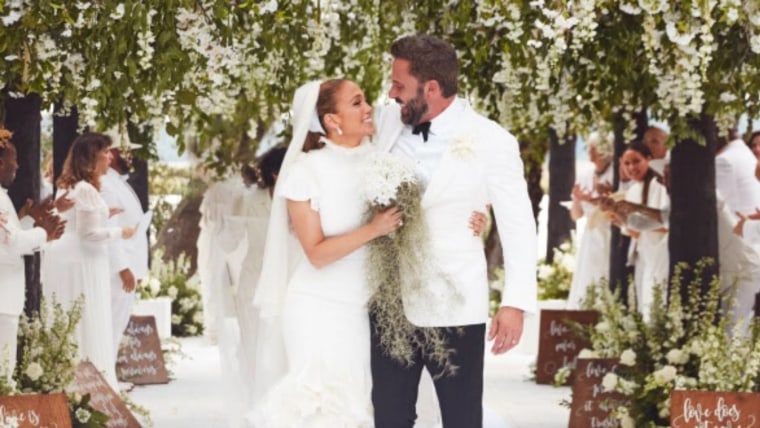 Jennifer Lopez y Ben Affleck el día de su boda en Georgia