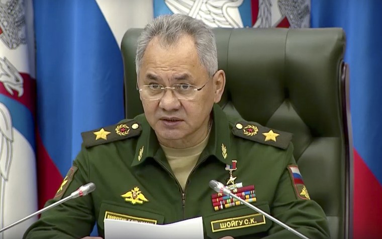 El ministro de Defensa ruso, Sergei Shoigu, habla en declaraciones televisadas en Moscú, el miércoles 21 de septiembre de 2022.