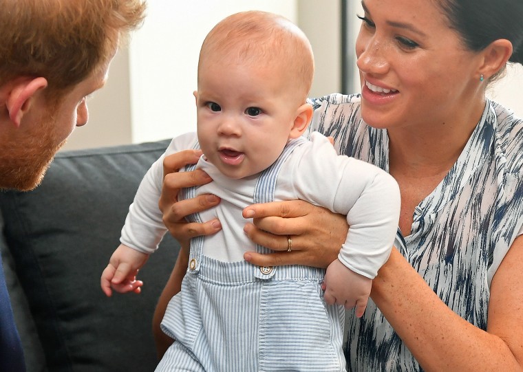 Prince Harry, Duke of Sussex, Meghan, Duchess of Sussex and their baby son Archie Mountbatten-Windsor.
