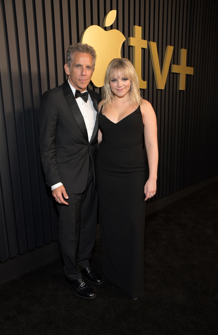 The father-daughter duo at the Apple TV+ Primetime Emmy Reception red carpet at Mother Wolf.