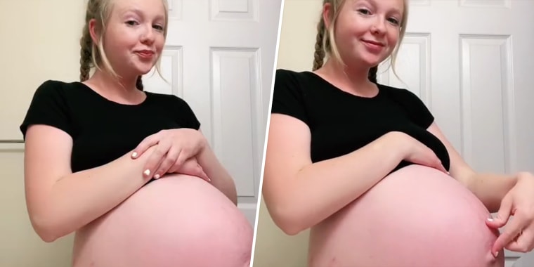 Angela was more than 9 months pregnant when she filmed her TikTok video.