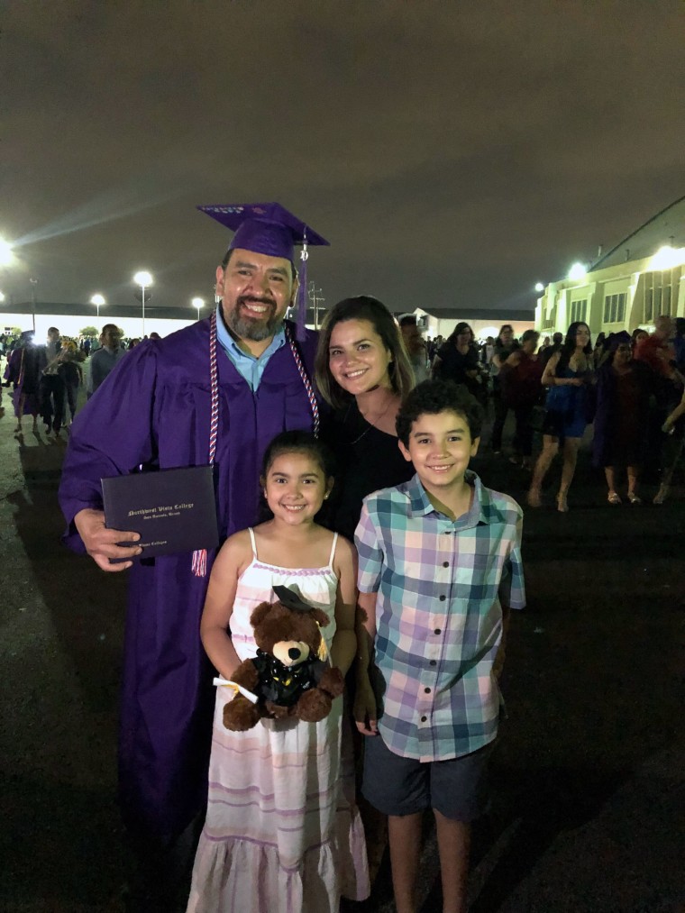 Vannessa Rodriguez and her family, celebrating her husband's graduation.