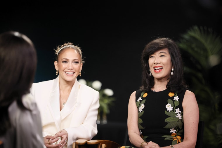 Lopez and Jung kick-off Hispanic Heritage Month presented by Bank of the West with support from Meta at Universal Studios Backlot on Sept. 17, 2022 in Universal City, California.