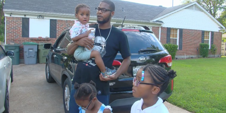 Three children were kidnapped after their father pulled over his car to help a car crash victim in Memphis, Tenn.