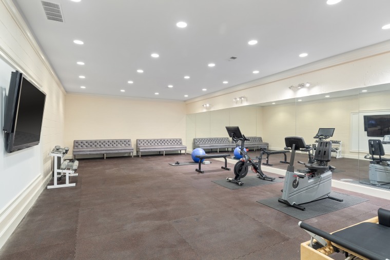 The home has a private workout area.