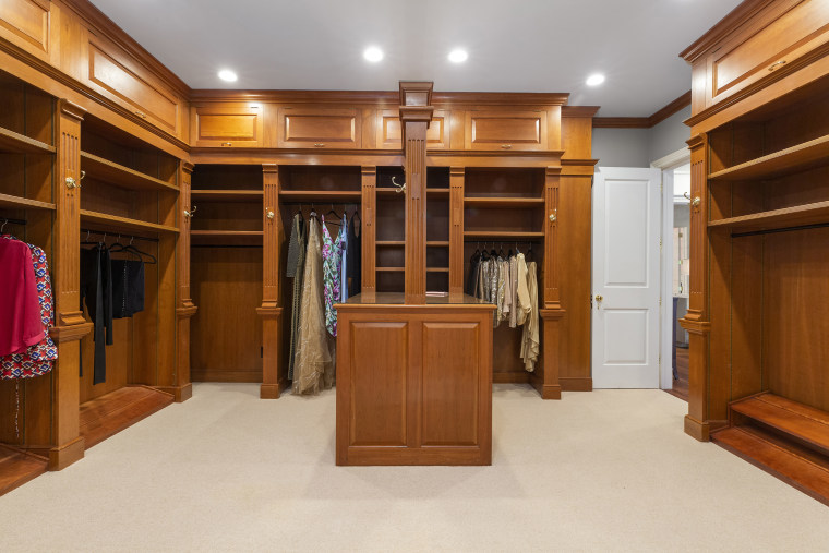 A custom walk-in closet.