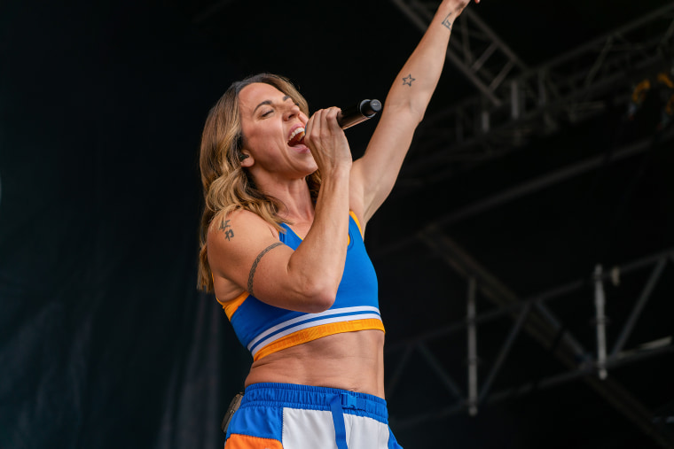 Melanie C, AKA Sporty Spice, performing live on stage during