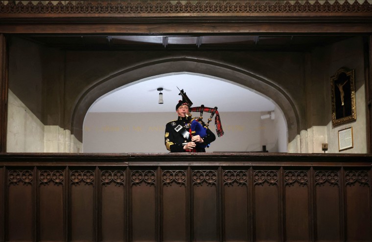 Piper plays during Queen Elizabeth II's funeral