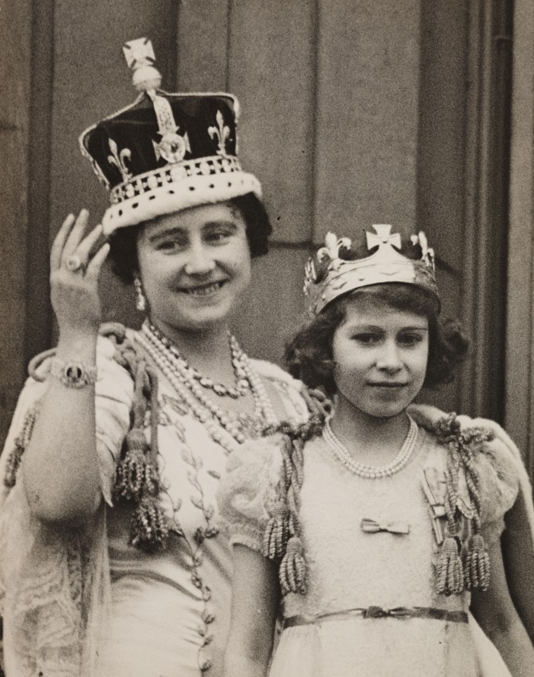 The Queen and Princess Elizabeth after the Coronation of George VI, 1937