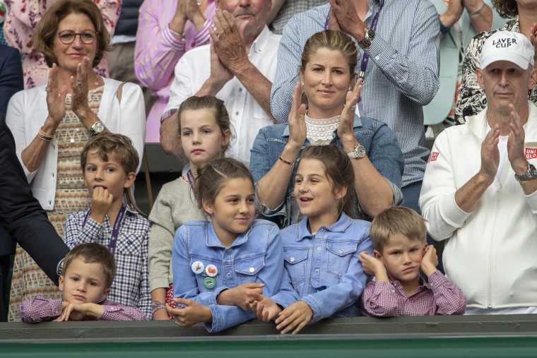 Mirka Federer, Roger Federer's wife with their children