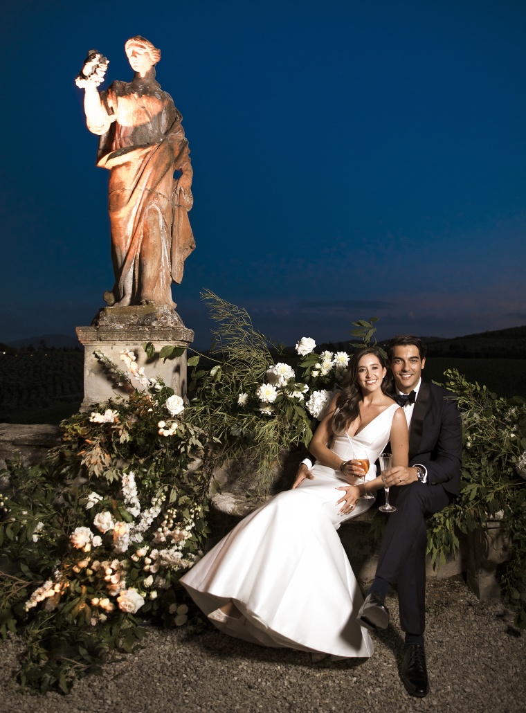 The happy couple's nuptials were held at a gorgeous Tuscan villa.
