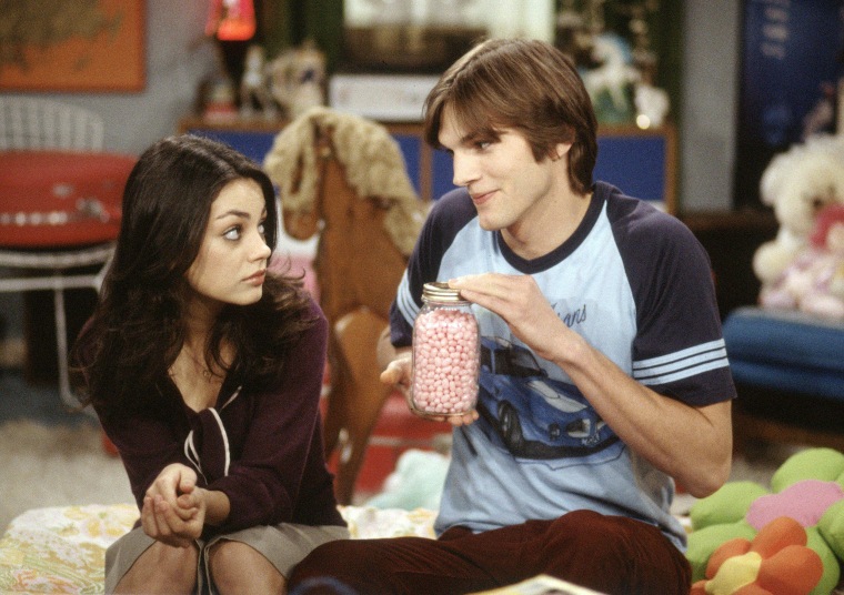 Kunis and Kutcher on "That '70s Show" in 1998.