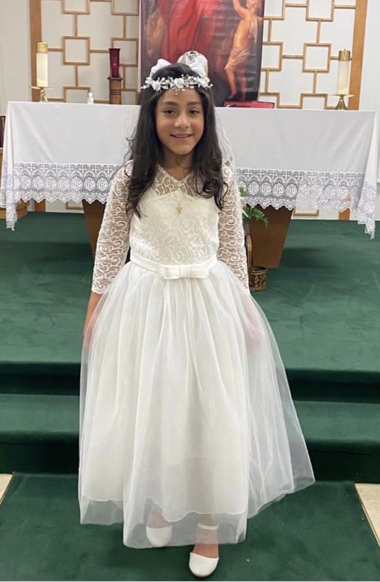 Jackie Cazares loved the dress she wore for her First Communion.