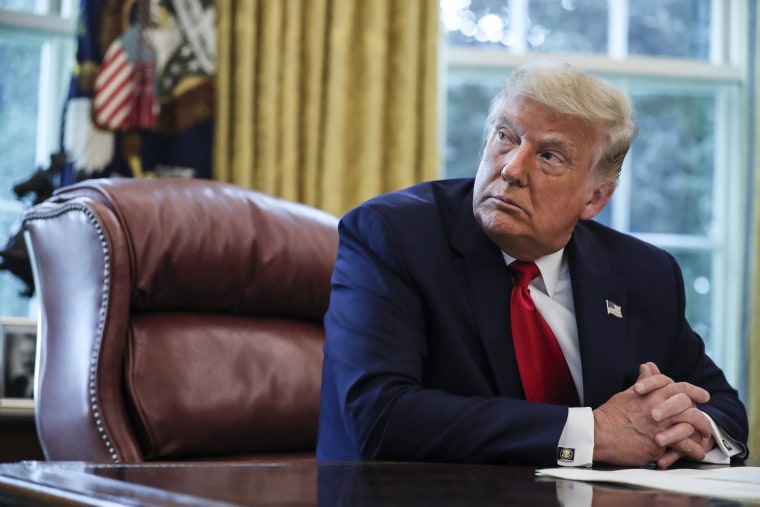 Then President Donald Trump in the Oval Office of the White House on Sept. 17, 2020.