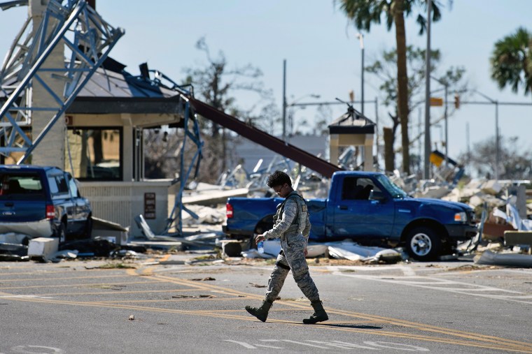 Tyndall Air Force Base in Florida in the aftermath of Hurricane Michael