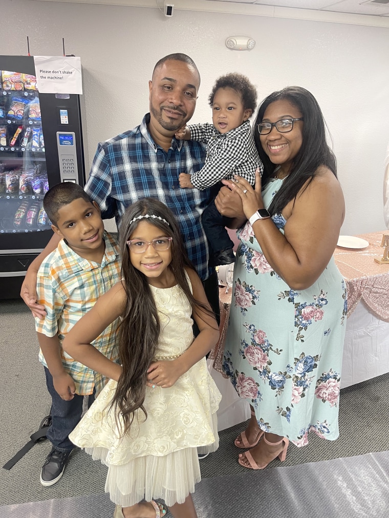 Jennifer Rosa Rivera, her partner and their three children at a wedding a few days before Hurricane Ian made landfall in Florida.