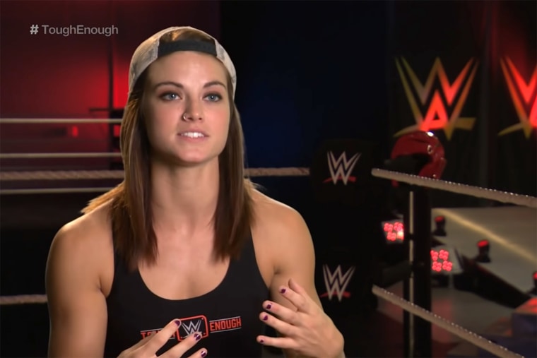 Sara Lee of WWE "Tough Enough" appears on an episode in 2015.