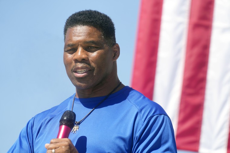 Georgia GOP Senate nominee Herschel Walker makes remarks during a campaign stop at Battle Lumber Co. on Thursday, Oct. 6, 2022, in Wadley, Ga. Walker's appearance was his first following reports that a woman who said Walker paid for her 2009 abortion is actually mother of one of his children - undercutting Walker's claims he didn't know who she was.