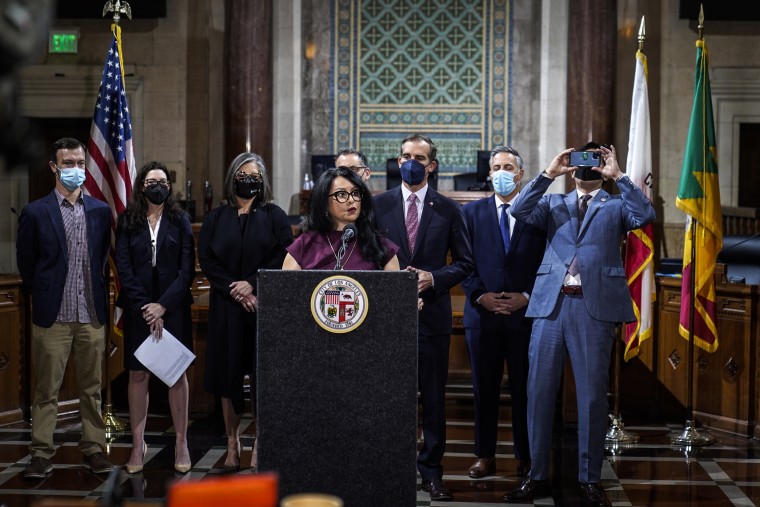 Los Angeles City Council President Nury Martinez at Los Angeles City Hall on April 1, 2022.