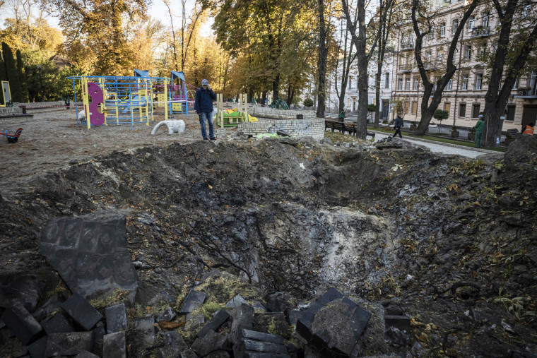 Cleanup After Barrage Of Russian Missiles Hits Kyiv