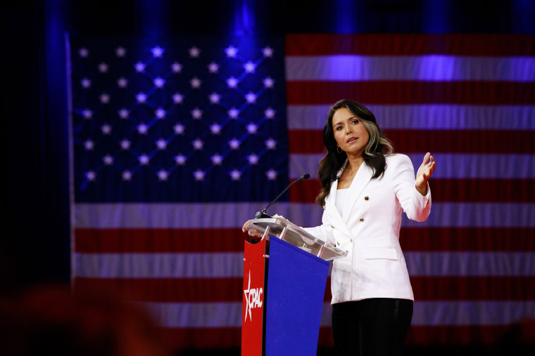 Tulsi Gabbard speaks during at the Conservative Political Action Conference in Orlando, Fla.