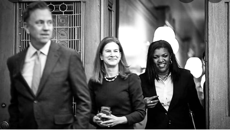 Vannessa Dorantes, right, with Conn. Gov. Ned Lamont and Lt. Gov. Susan Bysiewicz on the day she was appointed Commissioner of DCF in 2019.