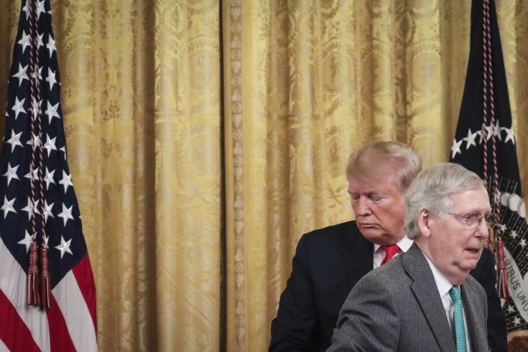 Donald Trump and Mitch McConnell at the White House