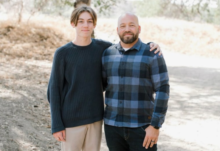 Landon Jones and his father Nathan Jones.