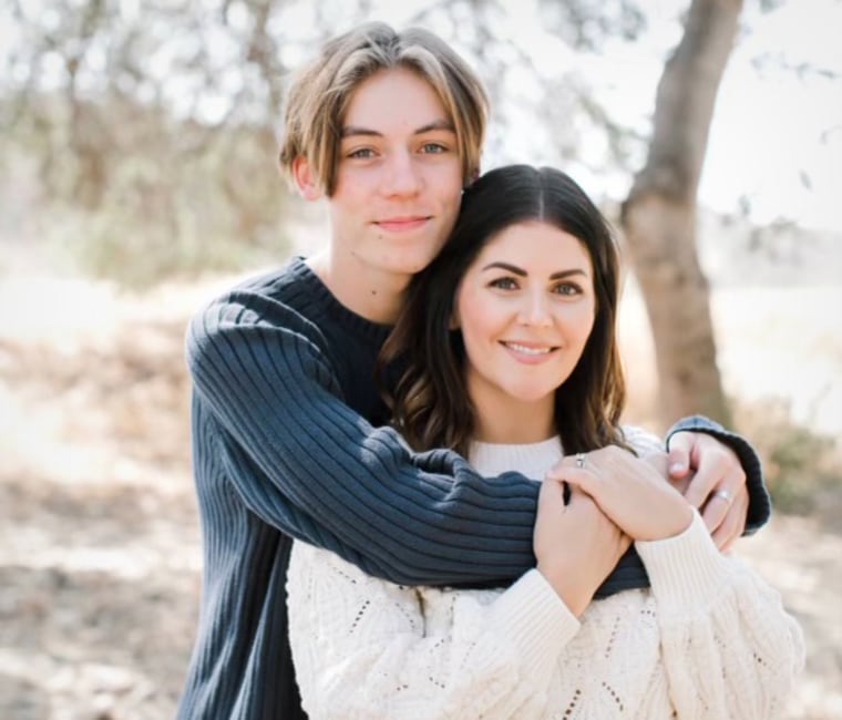 Landon Jones and his mother, Lauren Jones.