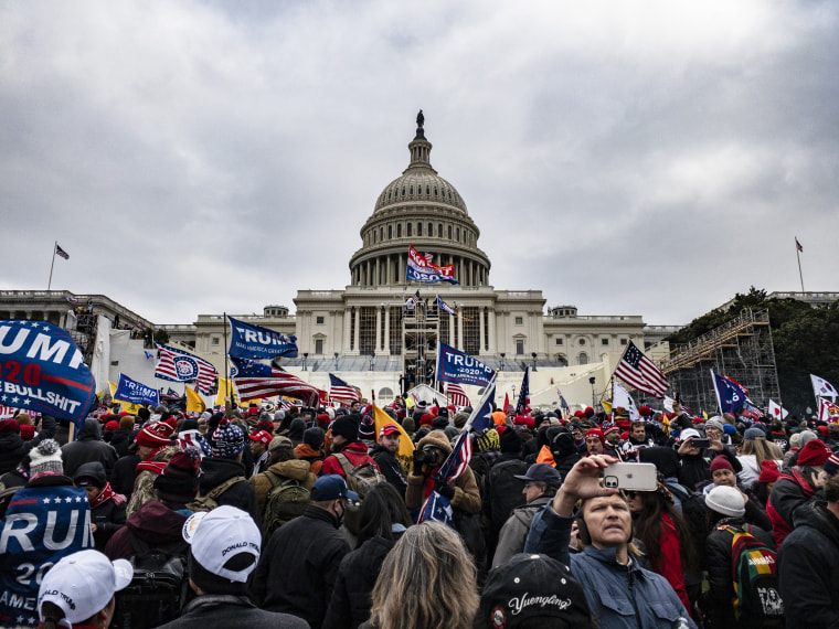 Supporters of then-President Donald Trump storm the Capitol