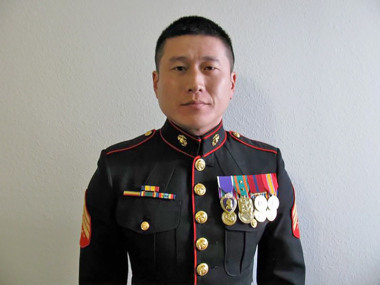 Grady Kurpasi in his U.S. Marine uniform.