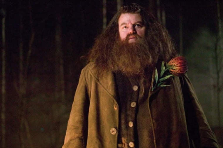 Robbie Coltrane como Hagrid en la película Harry Potter.