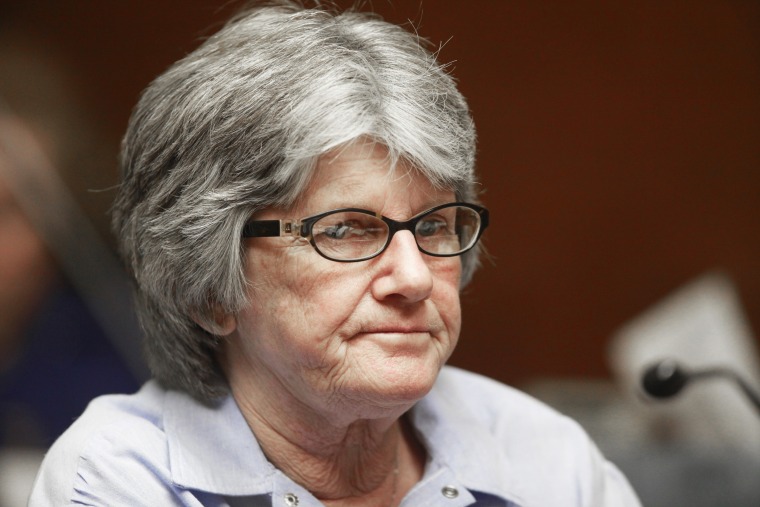 Patricia Krenwinkel at a hearing at the California Institution for Women 