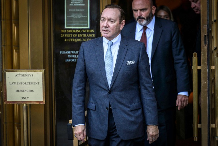 Image: Actor Kevin Spacey leaves the United States District Court for the Southern District of New York on Oct. 6, 2022 in New York.