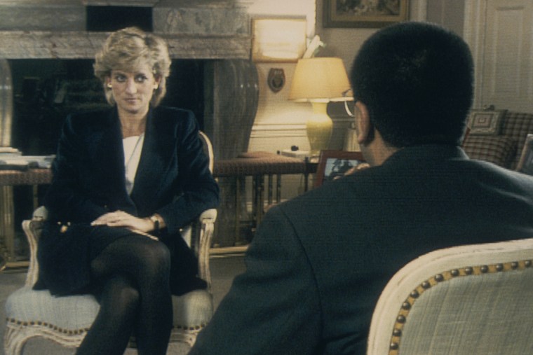 Princess Diana being interviewed.