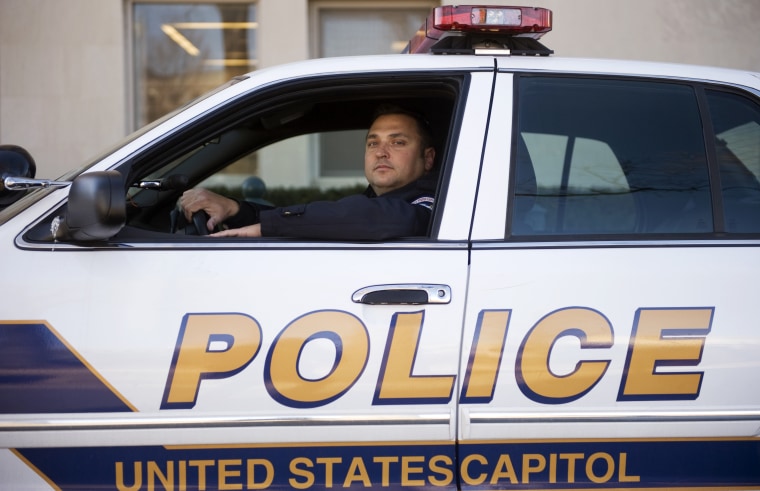 U.S. Capitol Police Officer Michael Riley outside of headquarters on D St., NE, on Feb. 15, 2011.