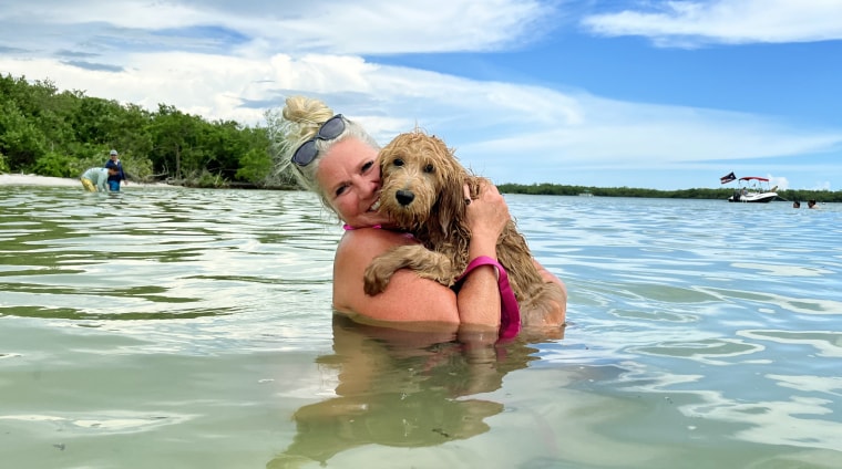 Michelle Radabaugh and her dog Bubbles.