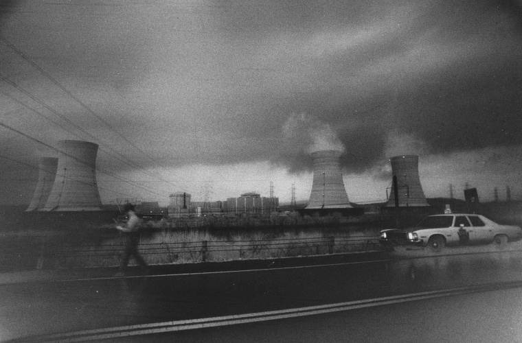 Three Mile Island Nuclear Generating Station, several days after a partial meltdown and radiation leak at the plant.