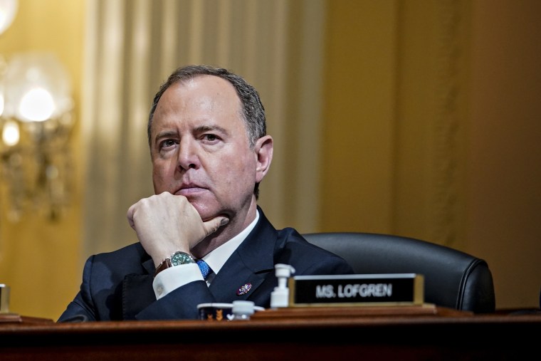 Rep. Adam Schiff, a D-Calif., during a hearing of the Select Committee to Investigate the January 6th Attack on the U.S. Capitol, on July 12, 2022.