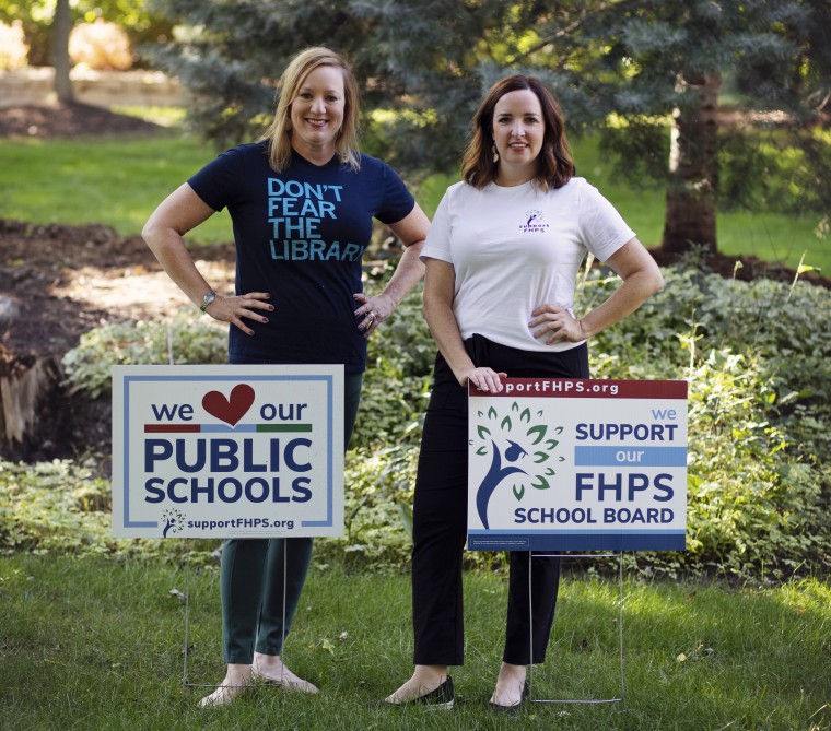 Christy Mayo and Becky Olson are two of the founders of the Support Forest Hills Public Schools group.