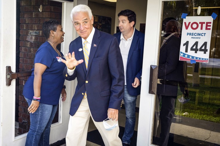 Rep Charlie Crist, D-Fla., after voting on Aug. 23, 2022, in St. Petersburg, Fla.