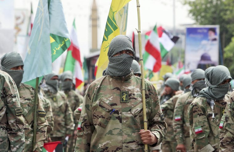 Iranian Basij Paramilitary Forces in Tehran