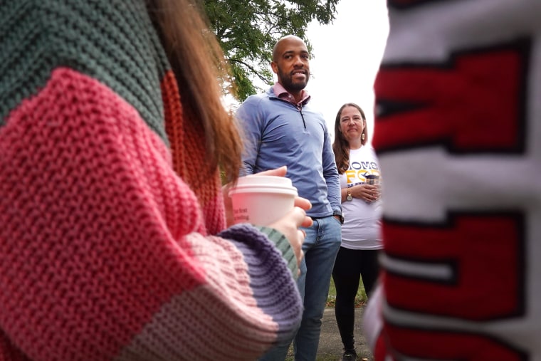 Democratic candidate for U.S. senate in Wisconsin Mandela Barnes greets supporters before speaking at a campaign rally at the Washington Park Senior Center on September 24, 2022 in Milwaukee, Wisconsin. Barnes currently serves as the state's lieutenant governor. (Photo by Scott Olson/Getty Images)