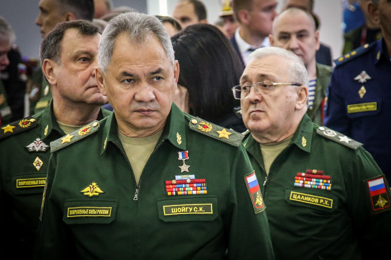 Russian Defence Minister Sergei Shoigu on Aug. 20, 2022 in Patriot Park, outside of Moscow, Russia.