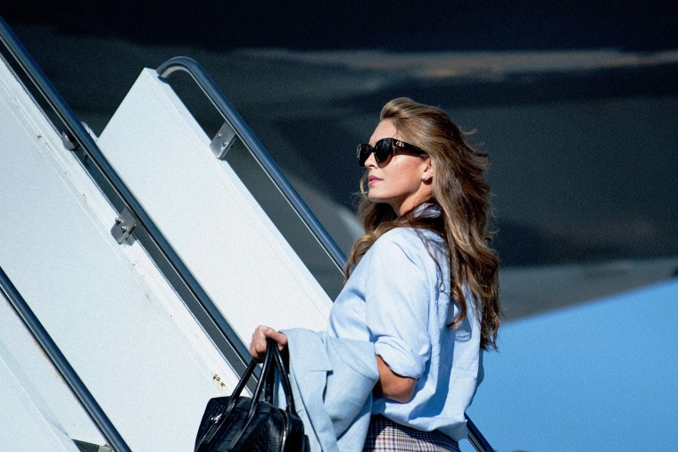 Hope Hicks boards Air Force One at Wilkes-Barre Scranton International Airport on Aug. 20, 2020, in Avoca, Penn.