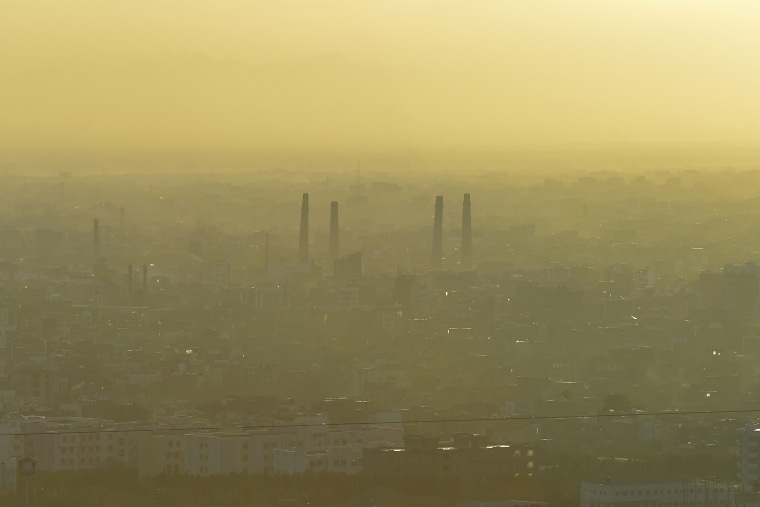 Smog fills the air in Herat, Afghanistan on Feb. 14, 2022.