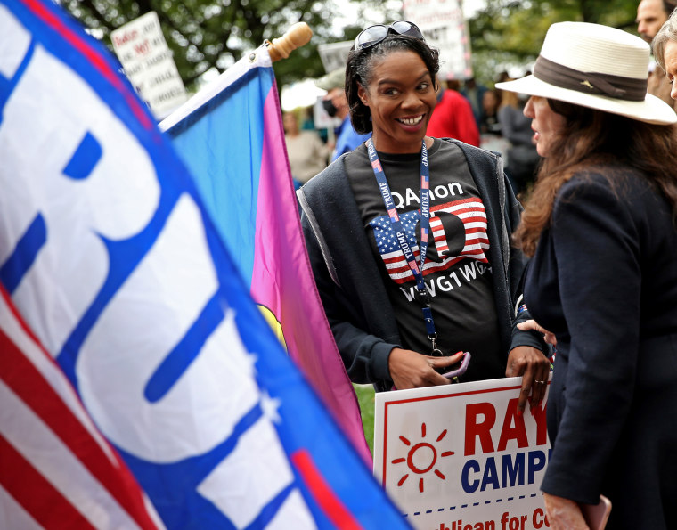 Rayla Campbell at a rally outside the Federal Court House in Boston