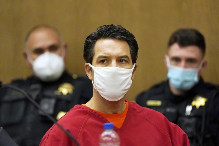 Scott Peterson listens during a hearing at the San Mateo County Superior Court in Redwood City, Calif., in February 2022. 